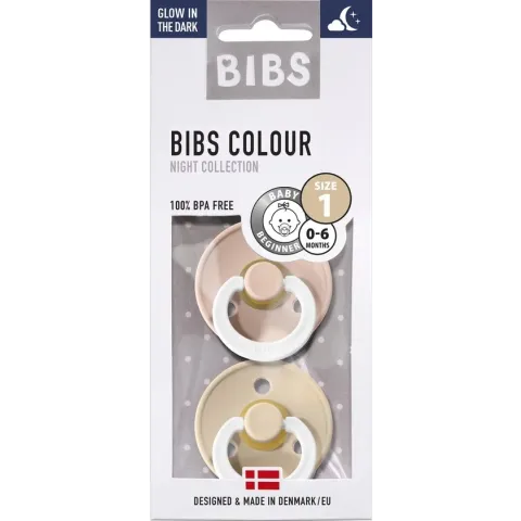 BIBS - Fopspeen natuurrubber - Blister GID Vanilla/Blush