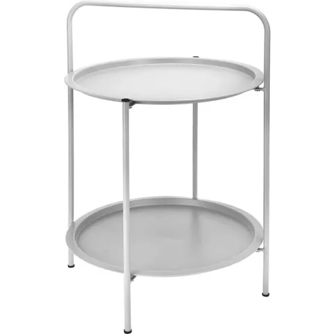 Bijzettafel 50 cm - licht grijs - 2 verdiepingen