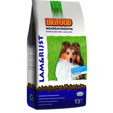 Biofood Lam En Rijst Hondenvoer 12,5 kg