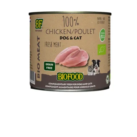 Biofood Organic 100% Kip - Hondenvoer - 200 g Blik