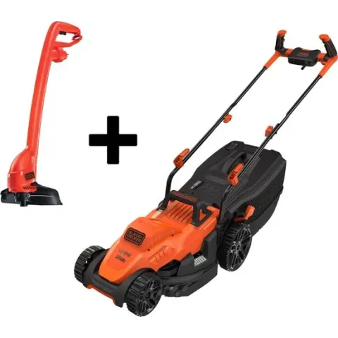 BLACK+DECKER 34cm maaier Bike Handle 1400W 40L + 250W Strimmer promo