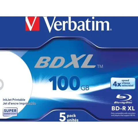 Bluray Verbatim 100GB 5pcs BD-R JC Printable