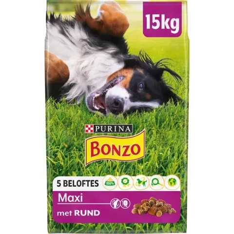 Bonzo Maxi - Hondenvoer Rund - 15 kg