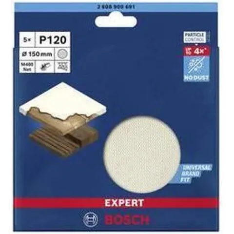 Bosch 2608900691 EXPERT M480 Schuurnet Best for Wood and Paint, diameter 150 mm, korrel 120, 5x