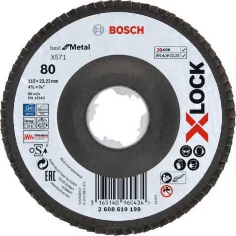 Bosch Bosc X-LOCK Fächerscheibe BfM,115mm,K80