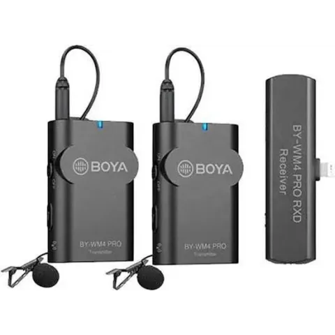 Boya 2.4 GHz Duo Lavalier Microfoon Draadloos BY-WM4 Pro-K4 voor iOS