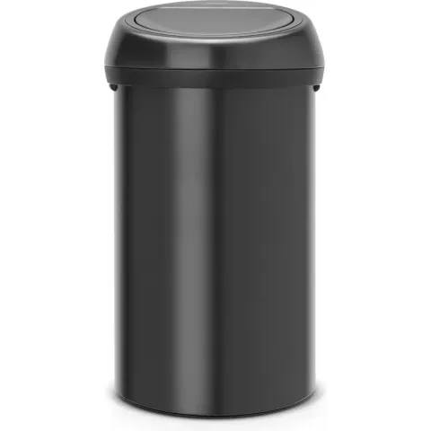 Brabantia Touch Bin Prullenbak - 60 l - Matt Black met Matt Black deksel