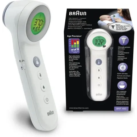 Braun BNT400 digitale lichaams thermometer Contactloos Voorhoofd