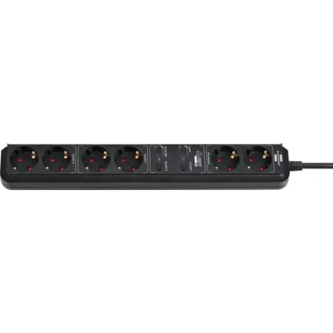 Brennenstuhl 1159760936 WiFi-stekkerdoos 6-voudig Zwart Randaarde stekker 1 stuk(s)