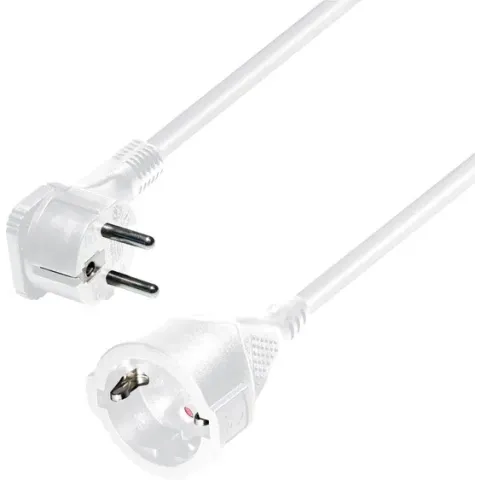 Brennenstuhl Geaarde voeding verlengkabel met platte stekker - 3x 1,5mm / wit - 2 meter
