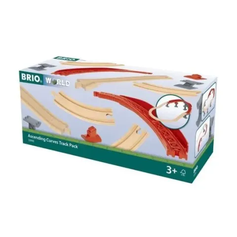 Brio gebogen treinrails set oplopend 16-delig - 33995