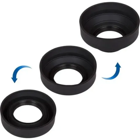 Caruba Rubberen Zonnekap 3in1 77mm 7,7 cm Zwart
