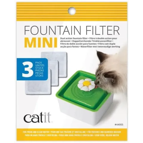 Catit Filters Drinkfontein Mini - Kanttendrinkbak - 15x12x2.5 cm Wit 3 stuks