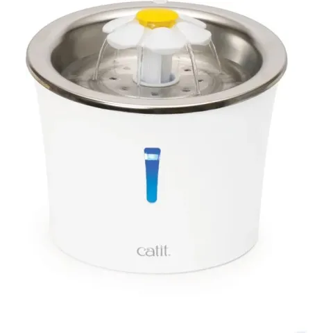 Catit Led Flower Fountain Rvs - Kattendrinkbak - Ø21x20 cm Wit