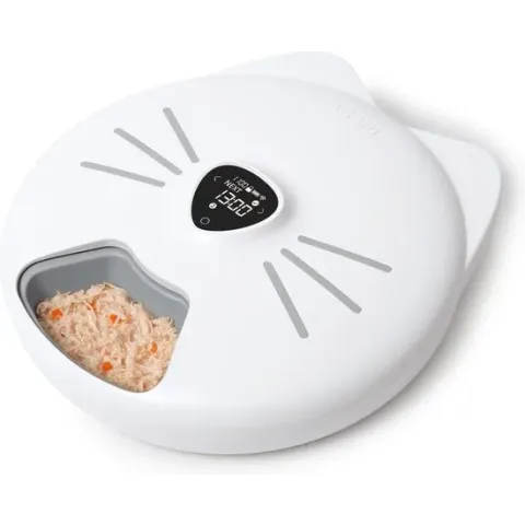 Catit Pixie Smart Feeder - 6 Maaltijden - Voederautomaat - 34x37 cm Wit