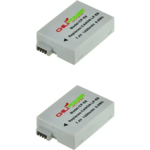 ChiliPower Canon LP-E8 camera batterij - 2 stuks verpakking