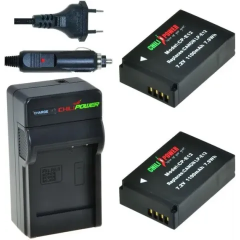 ChiliPower LP-E12 Canon Kit - Camera Batterij Set
