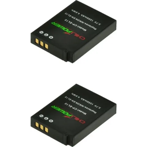 ChiliPower Nikon EN-EL12 camera batterij - 2 stuks verpakking