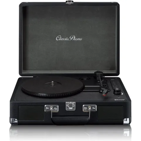 Classic Phono TT-115BK - Retro Platenspeler met Bluetooth en 2 ingebouwde Speakers - Zwart