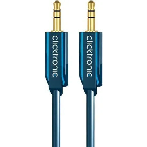 ClickTronic 10m MP3 Audio audio kabel 3.5mm Blauw, Goud
