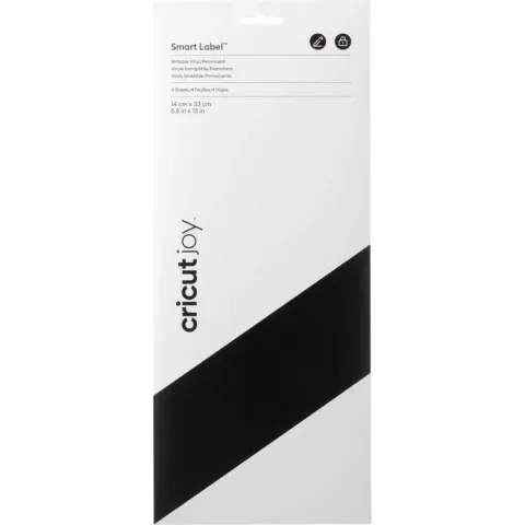 Cricut Joy Smart Label | beschrijfbaar vinyl | permanent | zwart | 14x33cm | 4 vellen
