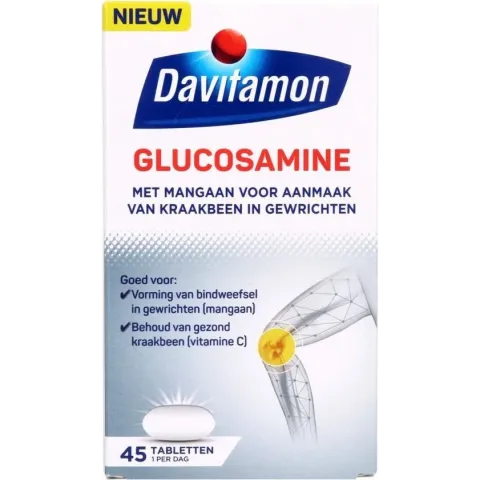 Davitamon Glucosamine - met glucosaminesulfaat, mangaan en Vitamine C  -  Voedingssupplement  - 45 tabletten