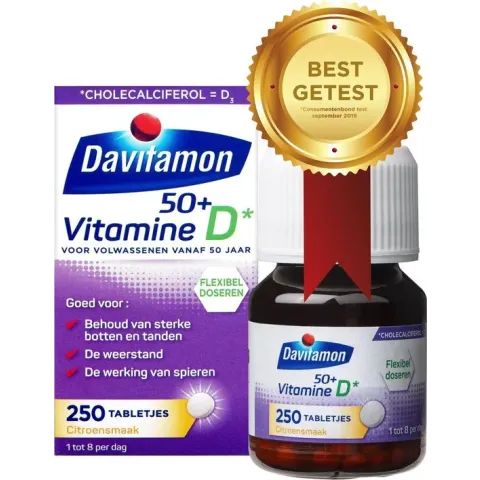 Davitamon vitamine D 50+ - Vitamine D voor sterke botten en goede spieren - 250 Tabletten