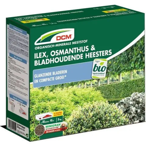 DCM Meststof Ilex, Osmanthus & Bladhoudende Heesters - Siertuin meststof - 3 kg