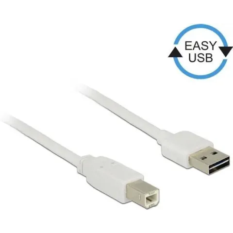 DeLOCK 0.5m, USB2.0-A/USB2.0-B USB-kabel 0,5 m 2.0 USB A USB B Wit