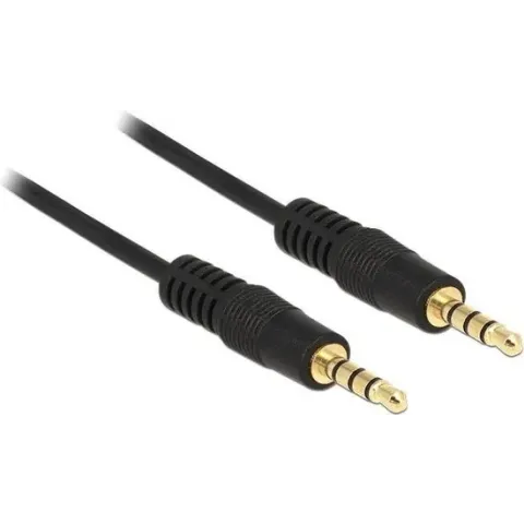 DeLOCK 3,5mm Jack 4-polig audio/video kabel AWG24 / zwart - 2 meter