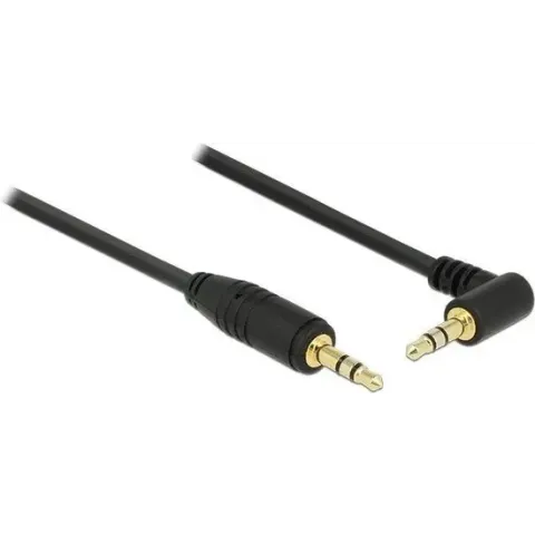 DeLOCK 3,5mm Jack stereo audio kabel / haaks - zwart - 0,50 meter