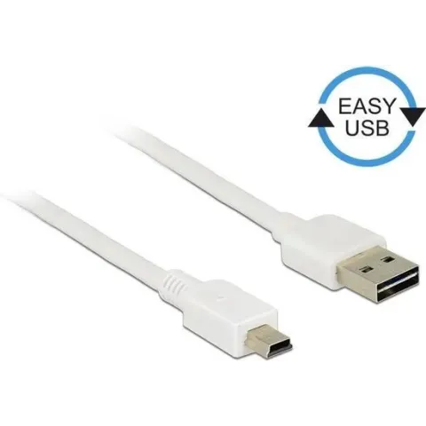 DeLOCK 3m, USB2.0-A/USB2.0 Mini-B USB-kabel 2.0 USB A Mini-USB B Wit