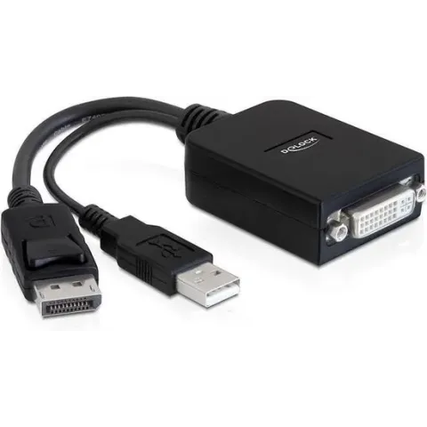 Delock - Actieve DisplayPort naar DVI Beeldscherm Adapter - zwart