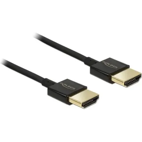 DeLOCK Dunne HDMI kabel - versie 2.0 (4K 60Hz) / zwart - 1,5 meter