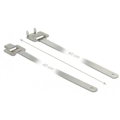 DeLOCK Herbruikbare RVS kabelbinders met vouwsluiting 400 x 10 mm, 10 stuks