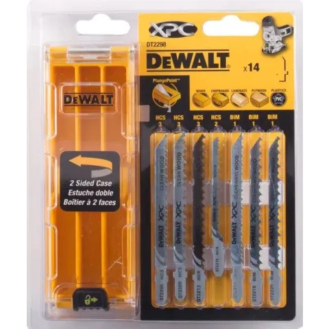 DeWalt DT2298 14 delig Decoupeerzaagblad set XPC in cassette - Hout / Kunststof / Laminaat