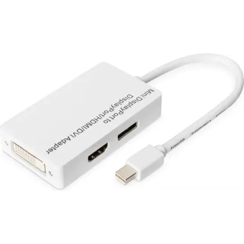 Digitus AK-340509-002-W DisplayPort / HDMI / DVI Adapter [1x Mini-DisplayPort stekker - 1x DisplayPort bus, HDMI-bus, D