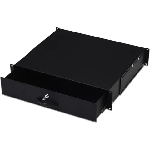 Digitus DN-19 KEY-2U-SW 19 inch Patchkast-schuiflade 2 HE Zwart