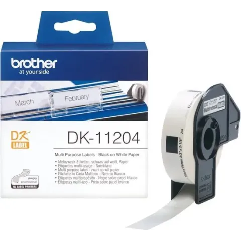DK-11204 Die-Cut label: 54X17mm - Multipurpose label - white (400 labels/roll)