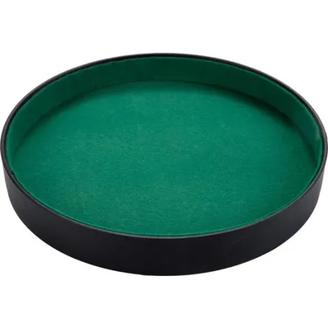 Dobbelsteenbak Zwart Kunstleer Groen Vilt 26 cm Pokerpiste