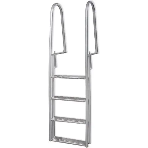 Dok/zwembadladder met 4 treden aluminium 167 cm