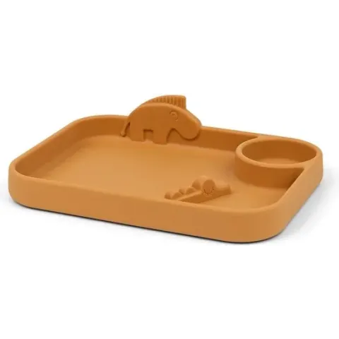 Done by Deer Peekaboo Compartment Plate - Mustard