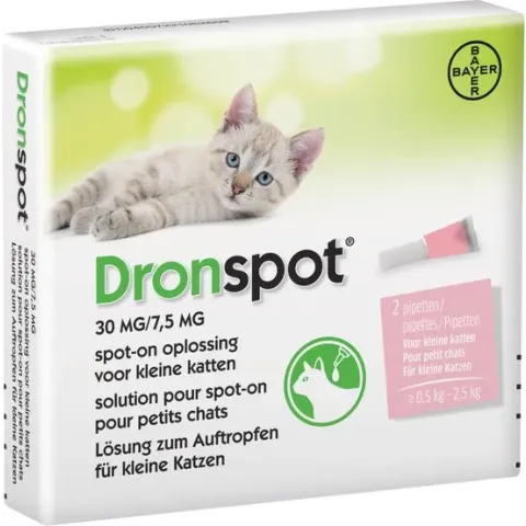 Dronspot Spot-On Kat  0.5 - 2.5kg - Anti wormenmiddel - 2 pip