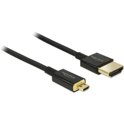 Dunne Premium Micro HDMI - HDMI kabel - versie 2.0 (4K 60Hz) / zwart - 0,50 meter