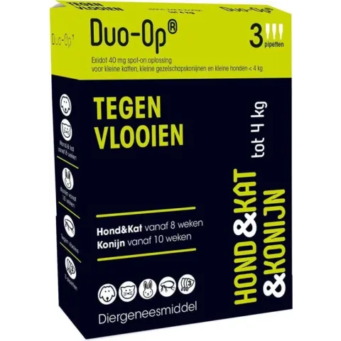 Duo-op Hond, Kat en Konijn tot 4 kg 3 pipetten