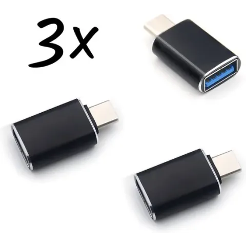 Dutch Quality® - 3 set - USB C naar USB A converter - Universele USB Hub - OTG verloop