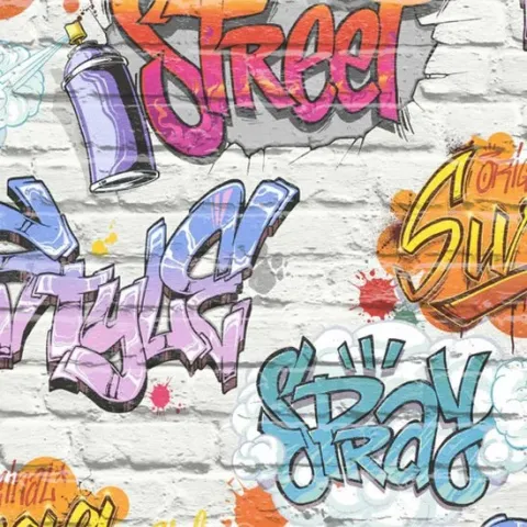 Dutch Wallcoverings Papierbehang graffiti meerkleurig L179-05