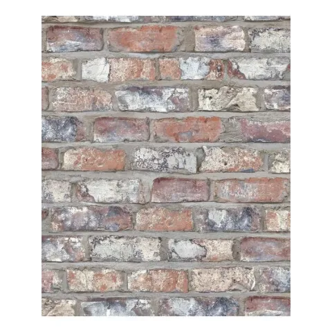 Dutch Wallcoverings vliesbehang baksteen - beige/blauw