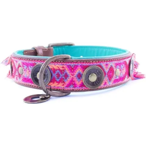 Dwam Halsband Boho Rosa Roze&Bruin 29-35x2.0 cm