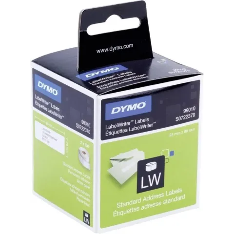 Dymo 99010 adressenlabels - Wit - 89x28mm - 130 Etiketten